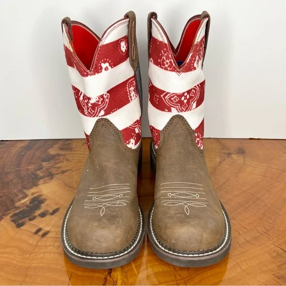 ***SOLD*** Ariat American Flag Western Cowboy Boots - Picture 3 of 7